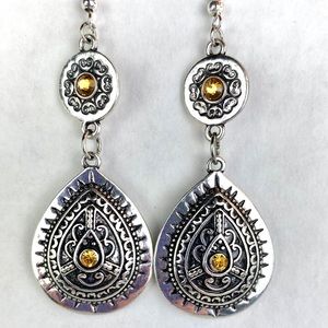 Medallion Tear Drop Dangle Bohemian Earrings